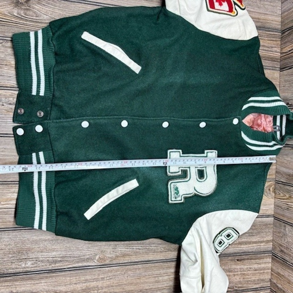 7UP Vintage Retro Old School Roots Canada Leather Wool Varsity Jacket Large/XL - Picture 16 of 16